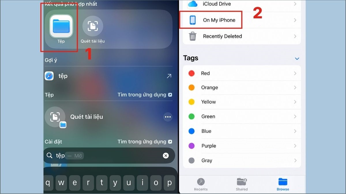 Cách mở file PDF trên điện thoại iPhone bằng tệp - bước 1