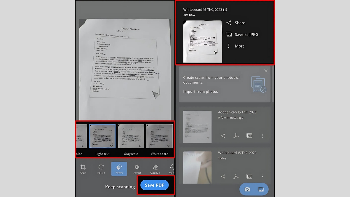 Hướng dẫn cách scan ảnh trên điện thoại bằng Adobe Scan bước 3