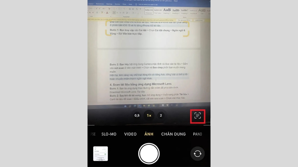 Cách scan ảnh trên điện thoại iPhone bước 2