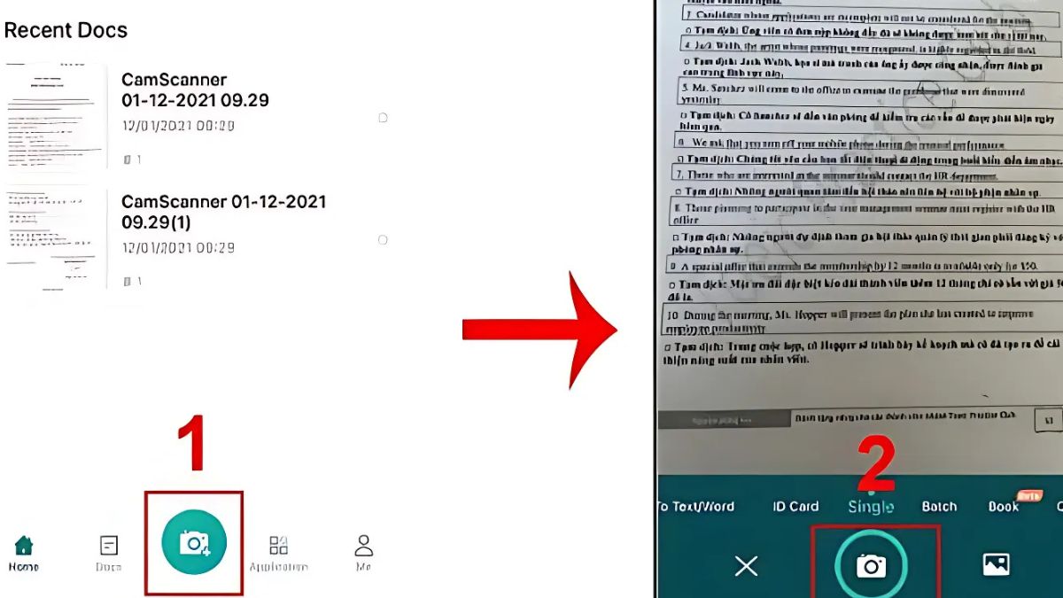 Cách scan ảnh trên điện thoại bằng camscanner bước 2