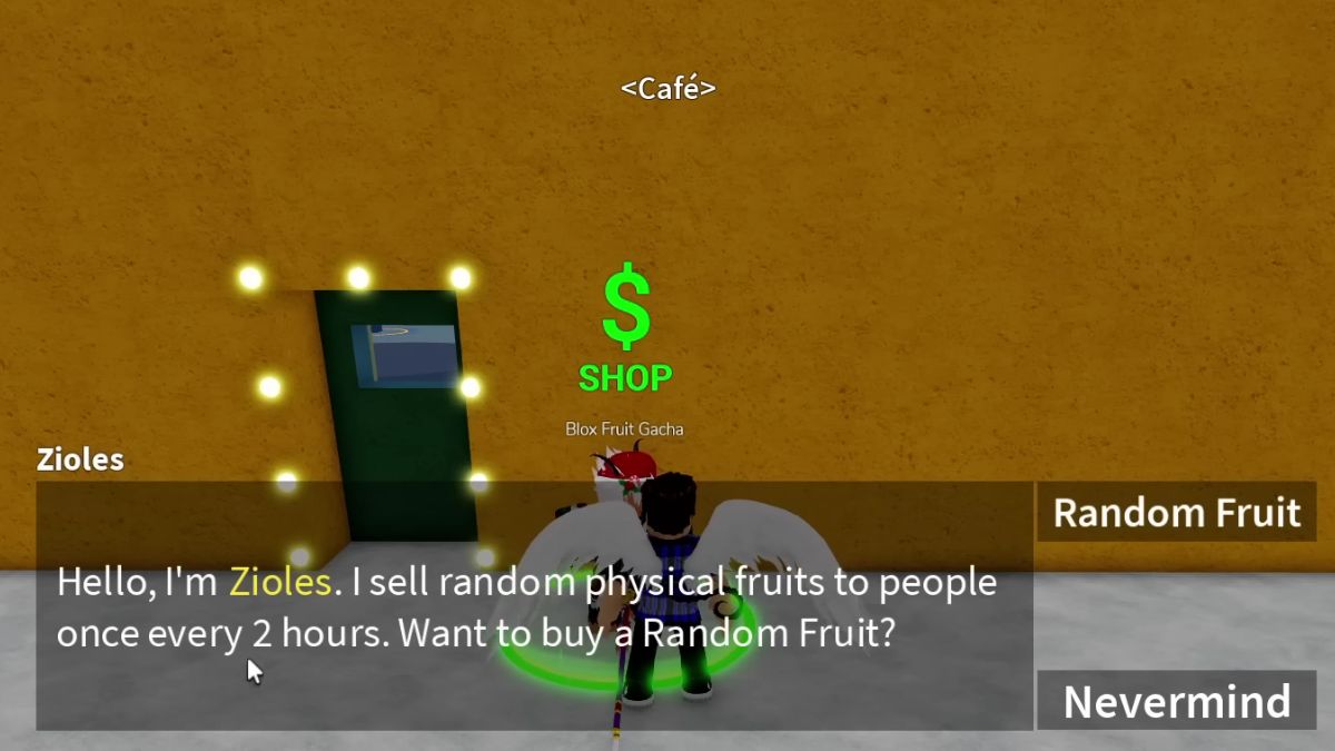 Cách sở hữu trái Yeti trong Blox Fruits Quay Gacha tại Blox Fruit Dealer Cousin