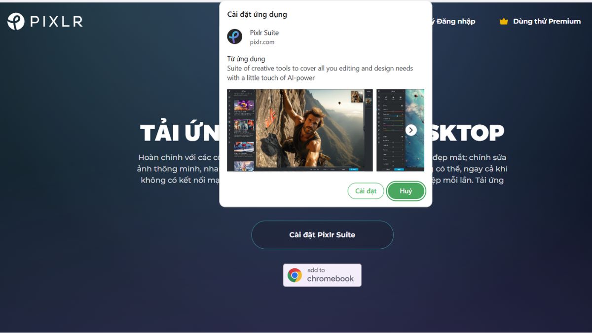 Cách cài đặt sử dụng Pixlr trên máy tính bước 2