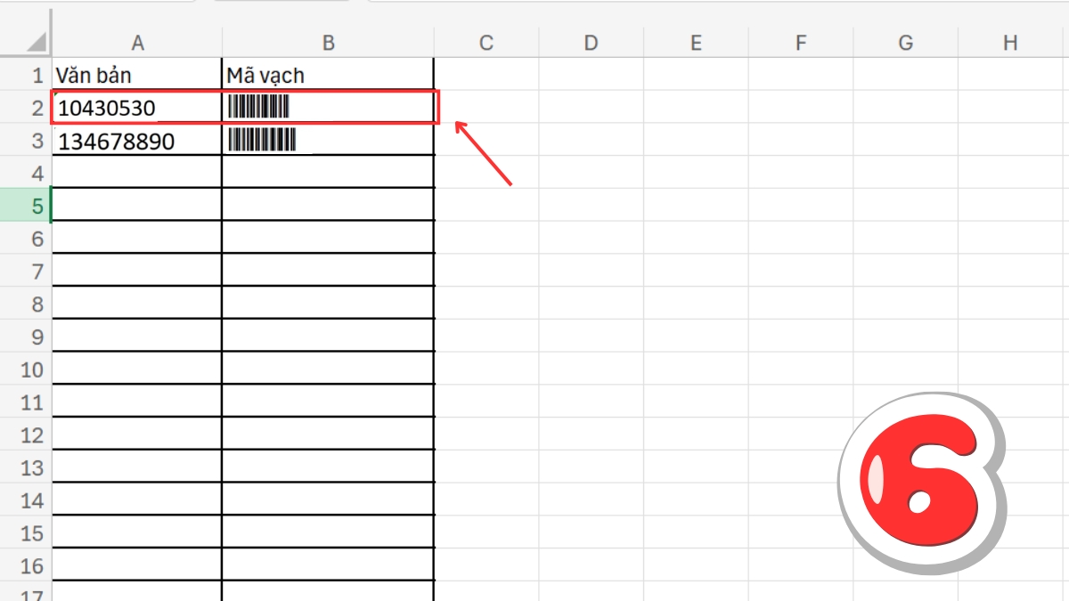 Cách tạo mã vạch trong Excel bằng công thức bước 6