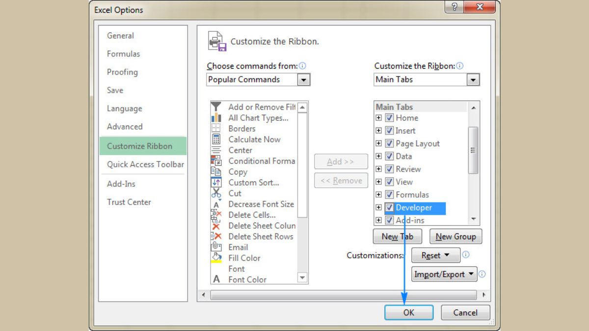 Cách tạo nút chọn ngày trong Excel cách 1 bước 1