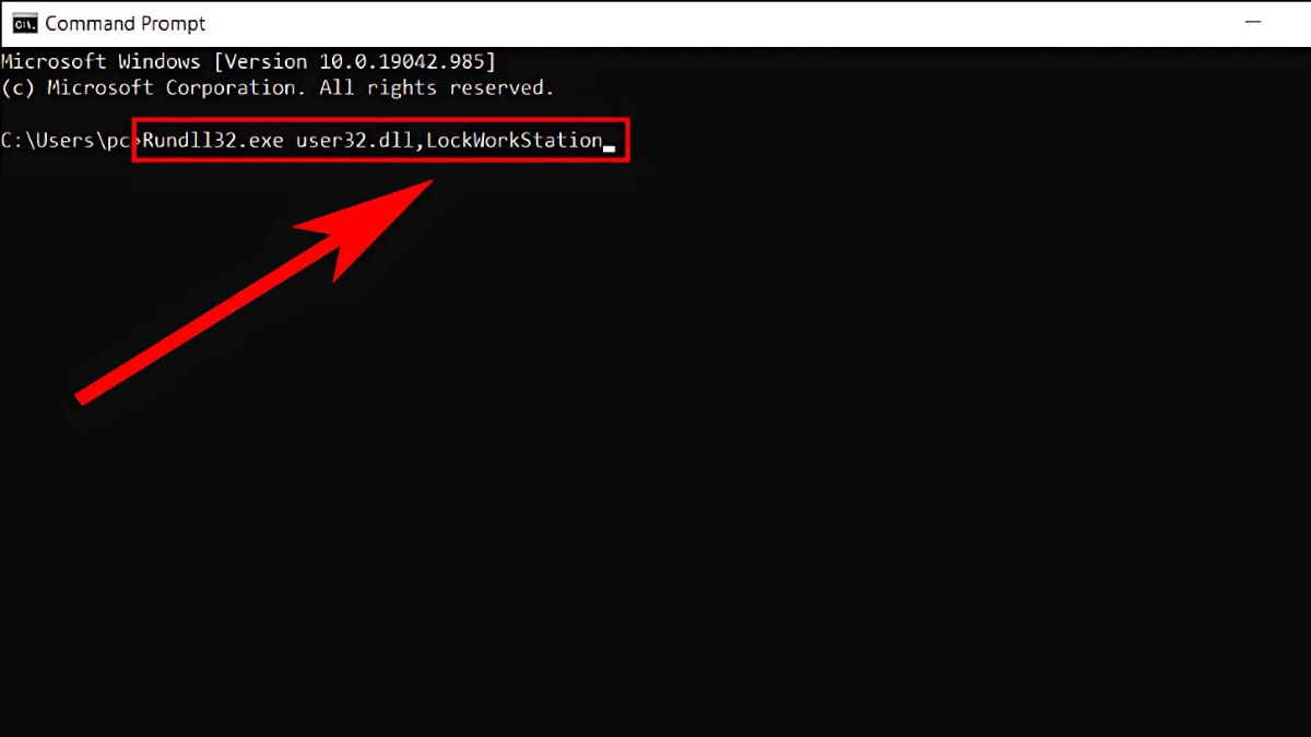 Cách khóa màn hình máy tính bằng Command Prompt - bước 3