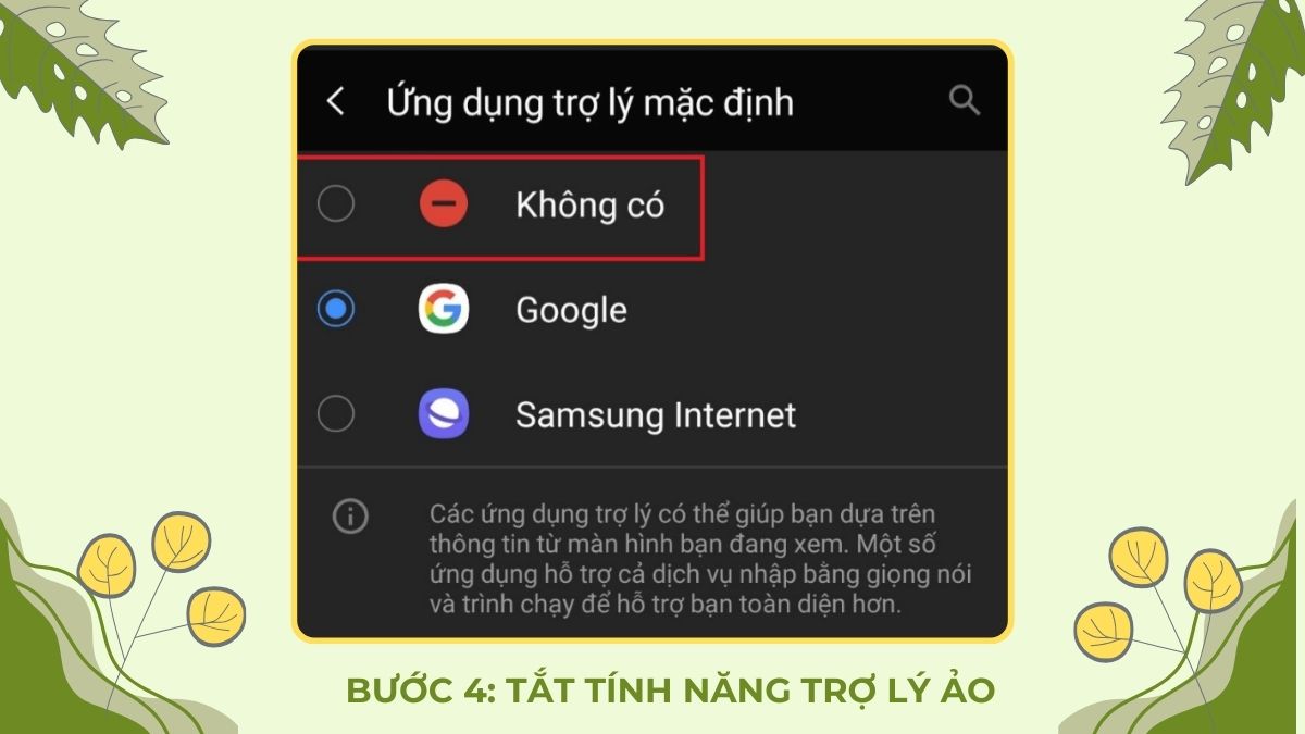 Cách tắt trợ lý ảo Google Assistant vĩnh viễn cách 1 bước 4