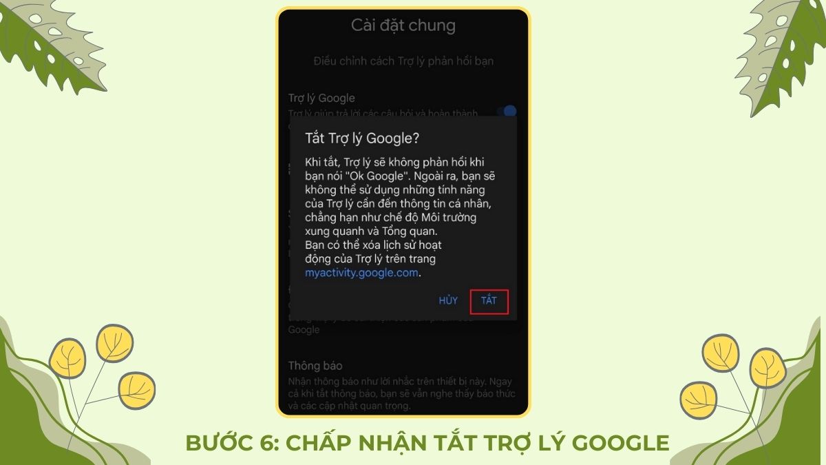 Cách tắt trợ lý ảo Google Assistant bước 6