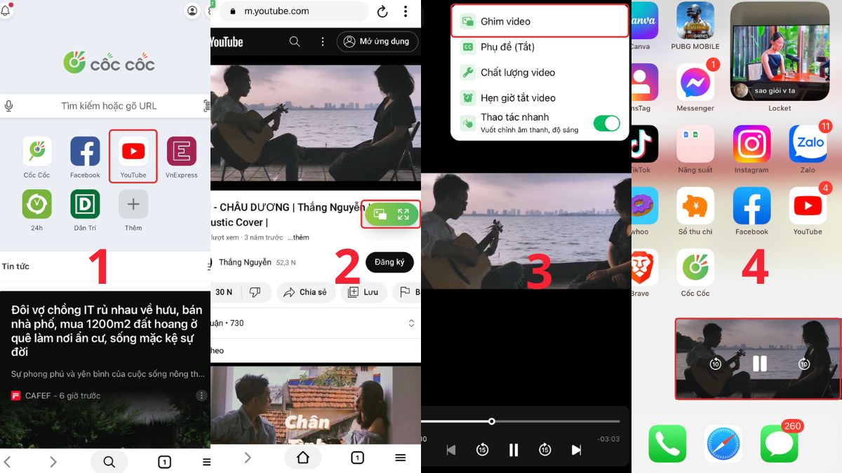 cách xem phát video youtube ngoài màn hình iPhone bước 