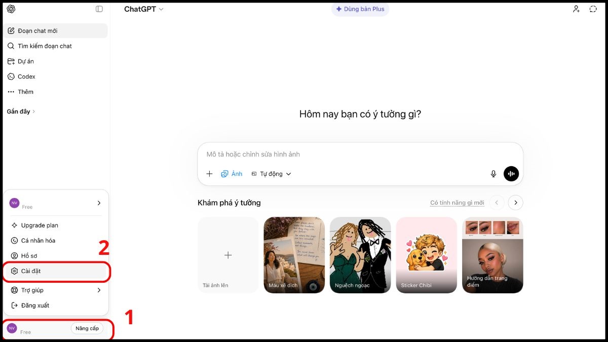 Cách xóa tài khoản ChatGPT trên máy tính bước 1