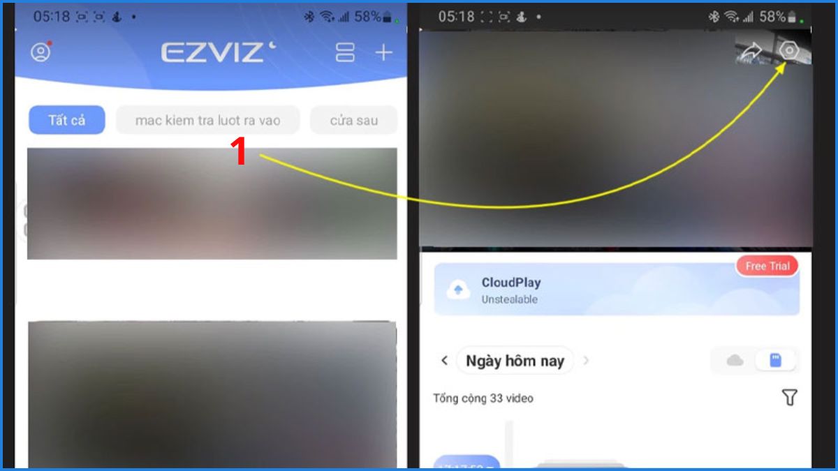 Cách xóa video trên camera EZVIZ trên điện thoại bước 1