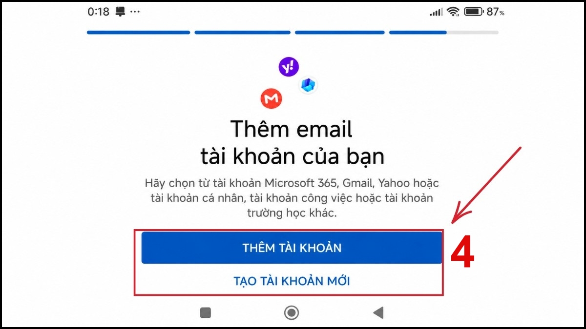Cách cài đặt Outlook trên điện thoại - bước 4