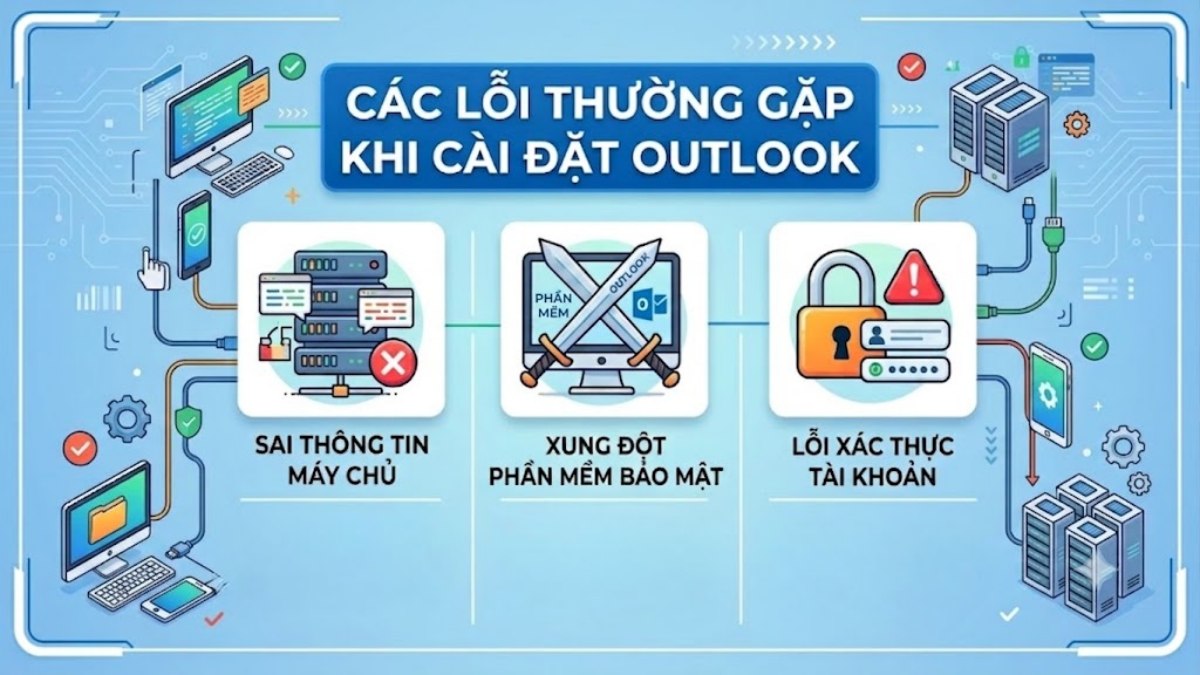 Các lỗi thường gặp khi cài đặt Outlook