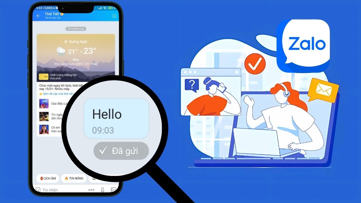 Tại sao tin nhắn Zalo chỉ hiện đã gửi mặc dù đang online?