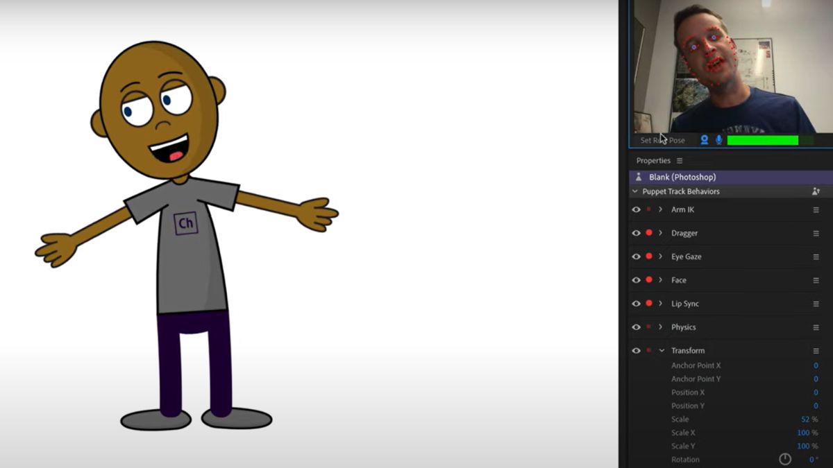 Thu âm và điều khiển nhân vật trong Character Animator Adobe