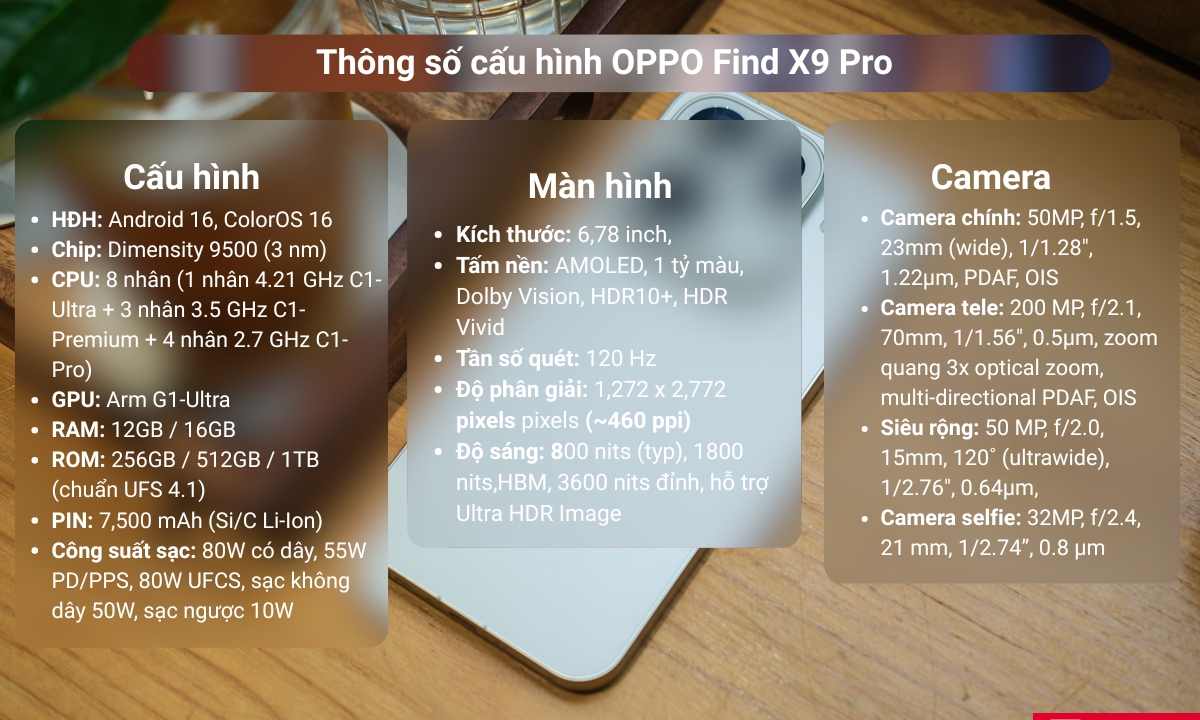 Đánh giá OPPO Find X9 Pro với con chip Dimensity 9500