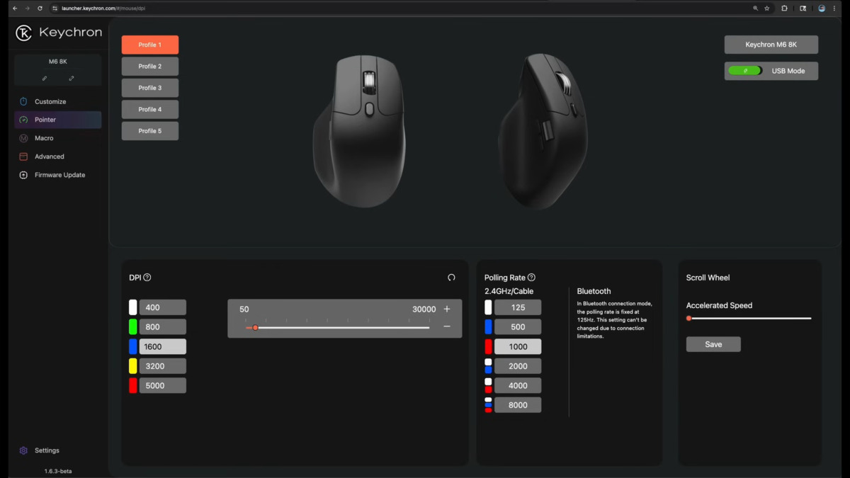 Phần mềm hỗ trợ của Keychron M6 8K