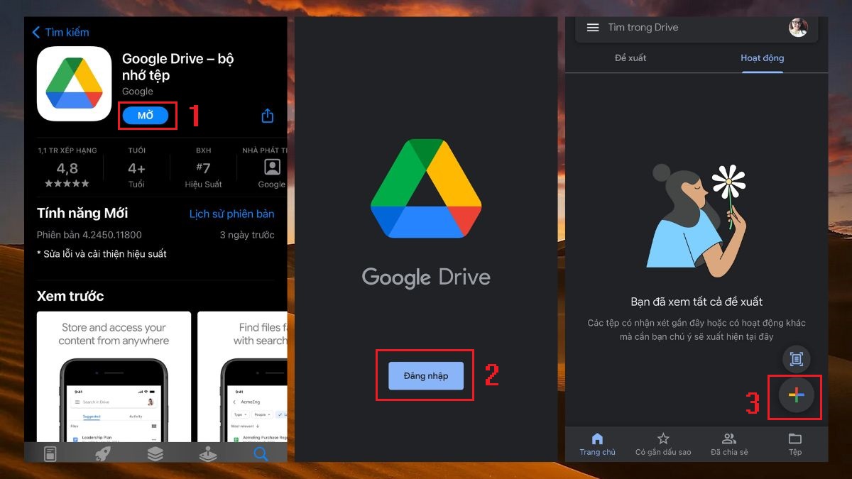 Cách chuyển hình ảnh từ iPhone sang máy tính bằng Google Drive bước 2