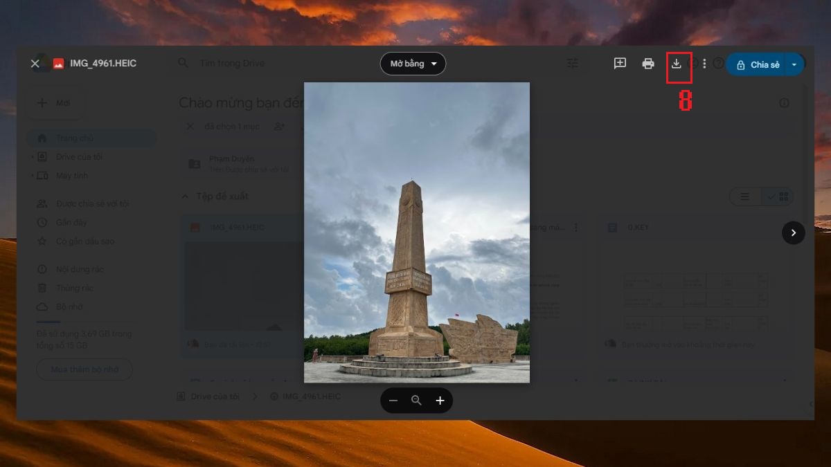 Cách chuyển hình ảnh từ iPhone sang máy tính bằng Google Drive bước 5