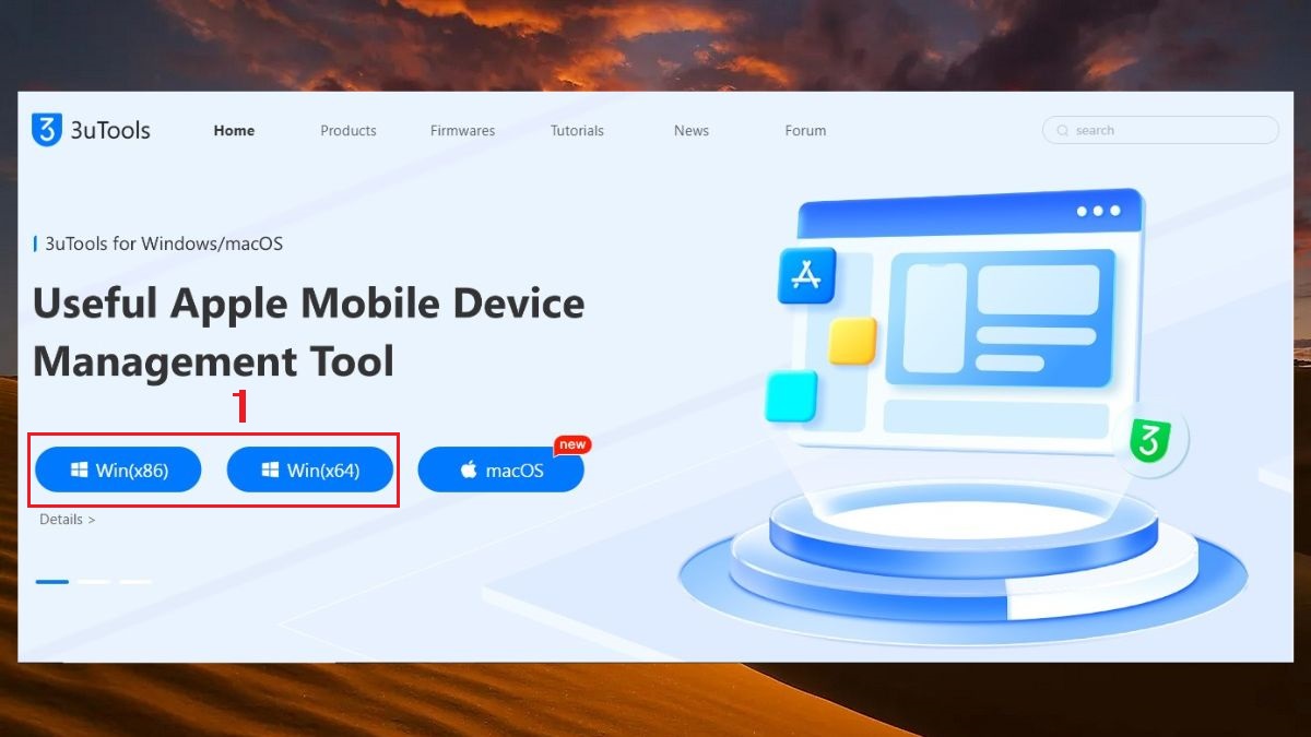 Cách chuyển ảnh từ iPhone sang máy tính bằng 3uTools bước 1