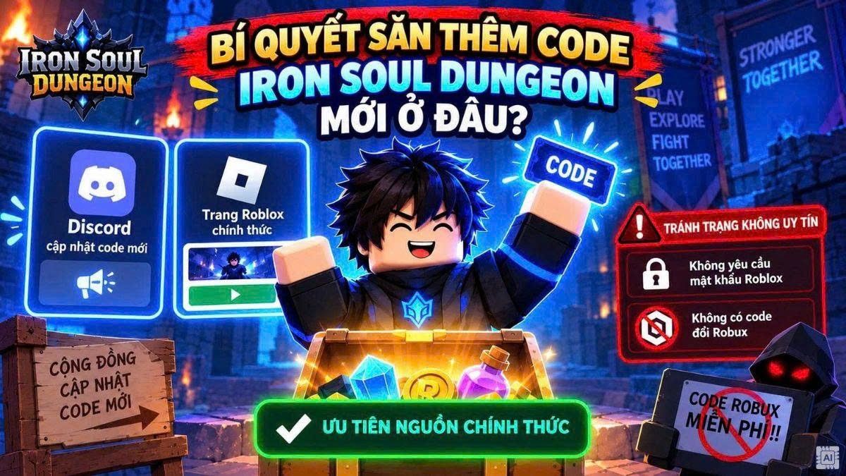 Bí quyết săn thêm Code Iron Soul Dungeon