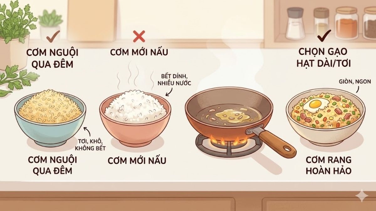 Cơm nguội để qua đêm trong tủ lạnh sẽ ngon hơn khi làm cơm rang