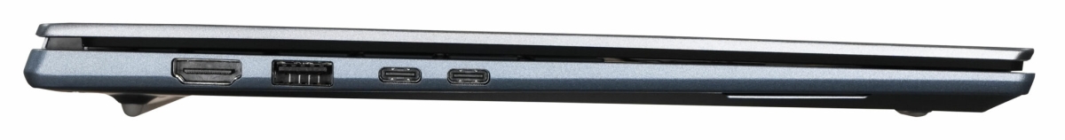 Đánh giá Acer Swift Go 14 AI về hệ thống cổng kết nối cạnh trái với Thunderbolt 4 và HDMI 2.1.