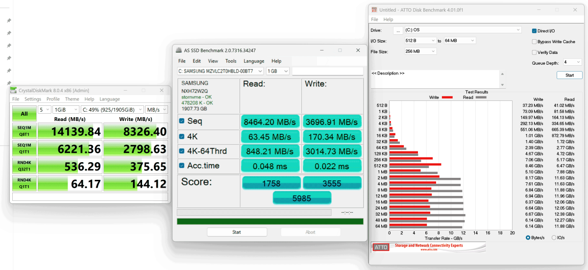 Đánh giá Asus ExpertBook Ultra B9406CAA với tốc độ SSD qua CrystalDiskMark và AS SSD