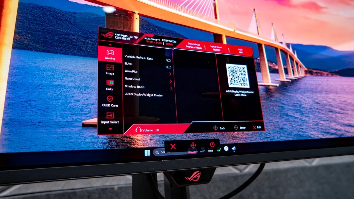 Đánh giá Asus ROG Swift OLED PG34WCDN với giao diện OSD trực quan