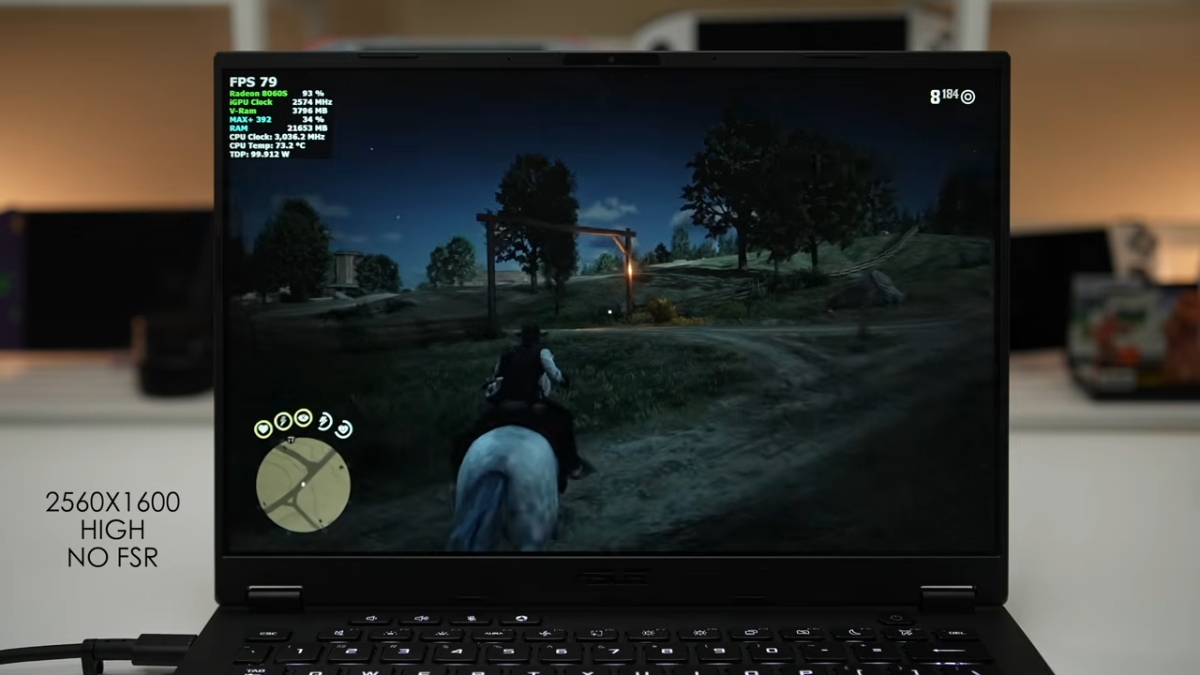 Đánh giá ASUS TUF A14 với iGPU Radeon 8060S đạt hơn 80 FPS trong Red Dead Redemption 2