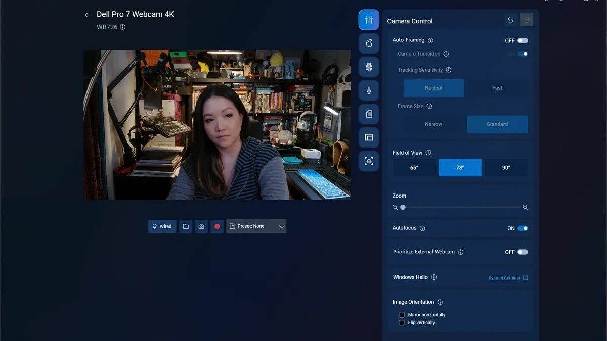 Đánh giá Dell Pro 7 Webcam 4K với phần mềm Dell Display and Peripheral Manager