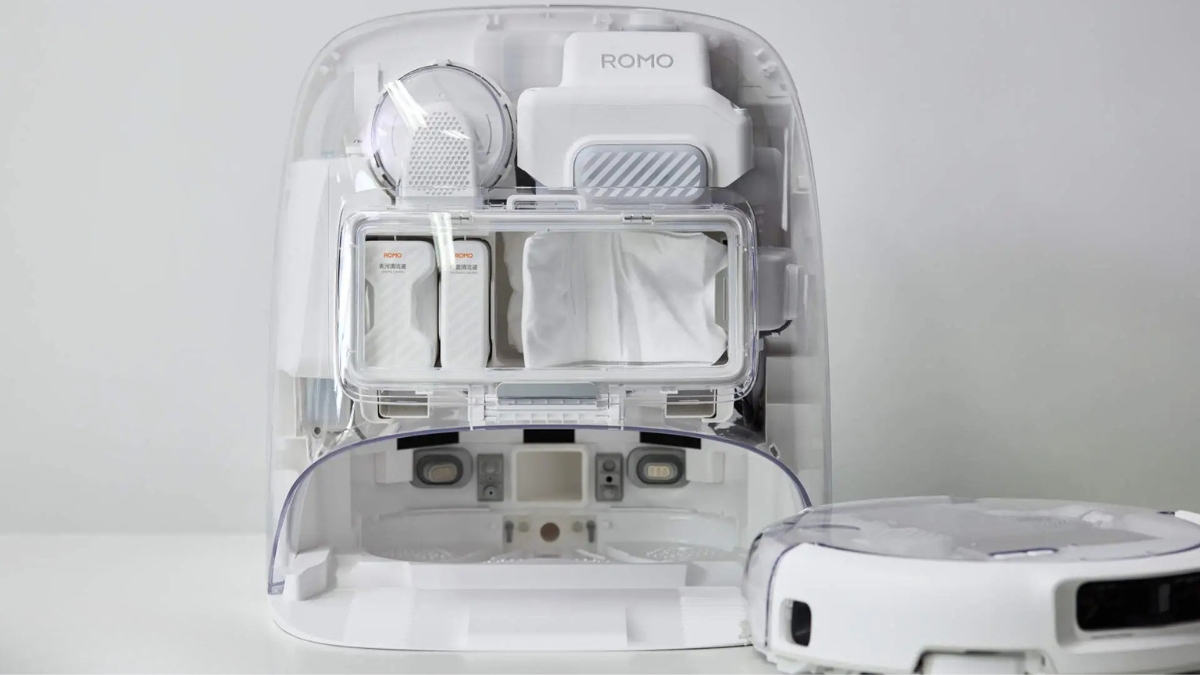 Đánh giá DJI ROMO 2 với dock sạc trong suốt mang phong cách công nghệ tương lai