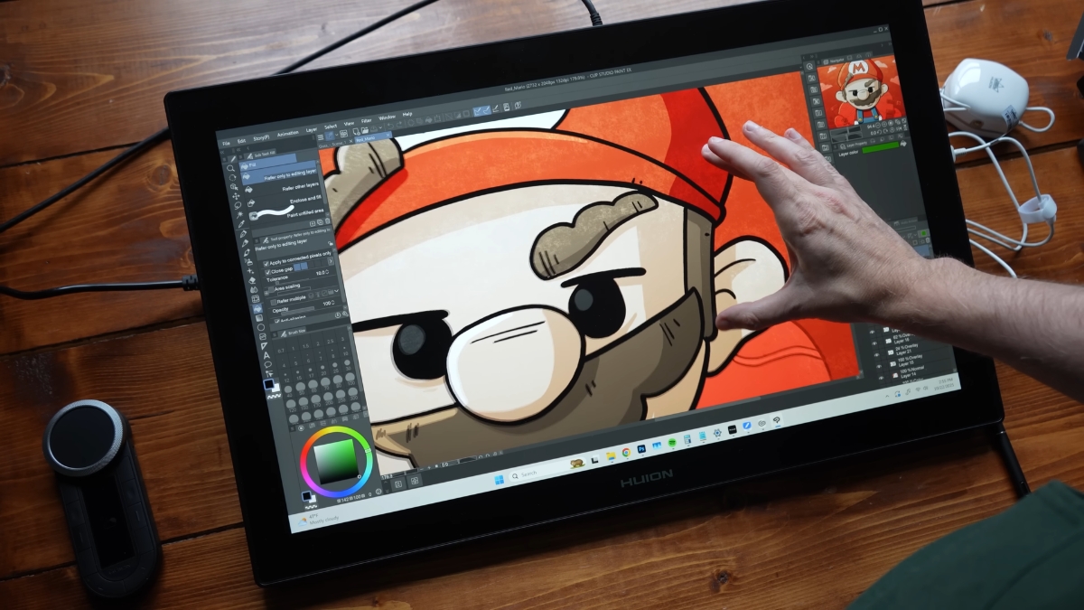Đánh giá Huion Kamvas Pro 24 Gen 3 với màn hình 24inch độ phân giải 3,840 x 2,160 và không gian vẽ rộng