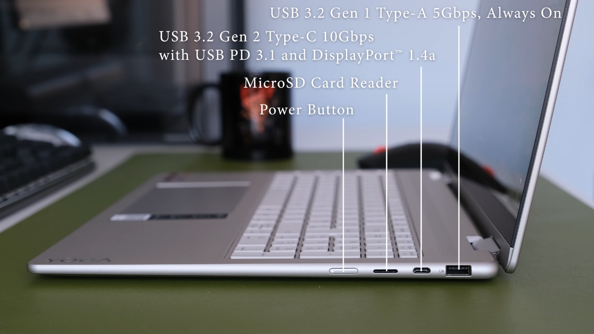 Đánh giá Lenovo Yoga 7 2 trong 1 16AGP11 cổng USB-C 10Gbps không có Thunderbolt