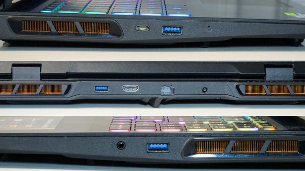 Đánh giá MSI Crosshair 16 HX AI với hệ thống cổng kết nối đầy đủ thunderbolt usb hdmi ethernet cùng wifi 6e tốc độ cao