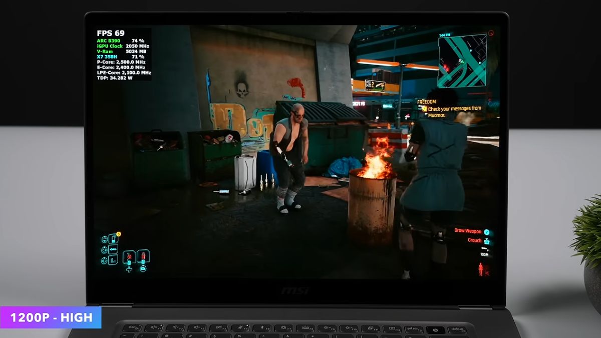 Đánh giá MSI Prestige 16 AI+ chơi Cyberpunk 2077 ở 1,200p High