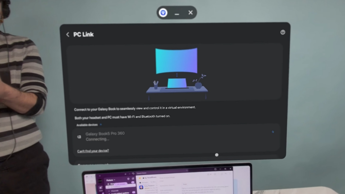Đánh giá Samsung Galaxy XR: xem màn hình PC trong headset qua PC Link, chuột và bàn phím hoạt động mượt mà nhưng không hỗ trợ wide/ultrawide.
