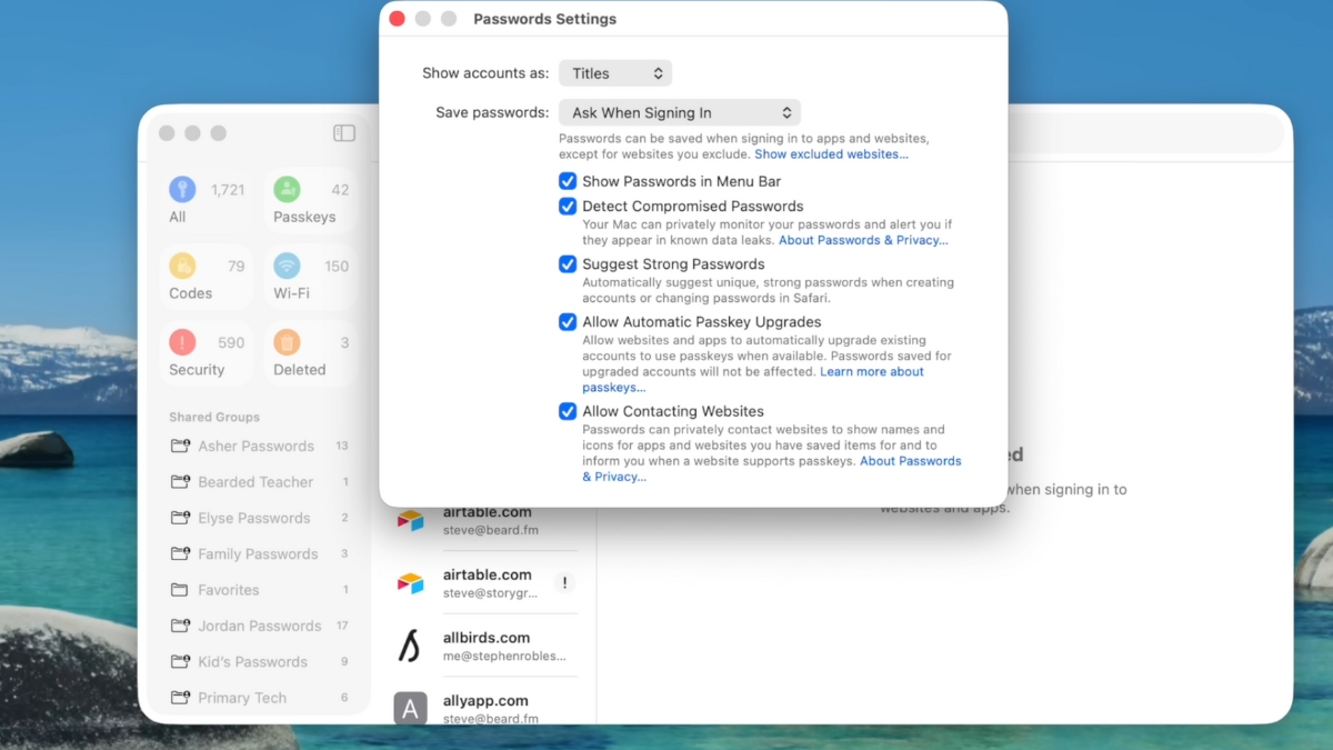 macos tahoe ứng dụng passwords nâng cấp quản lý mật khẩu passkey wifi và theo dõi lịch sử thay đổi