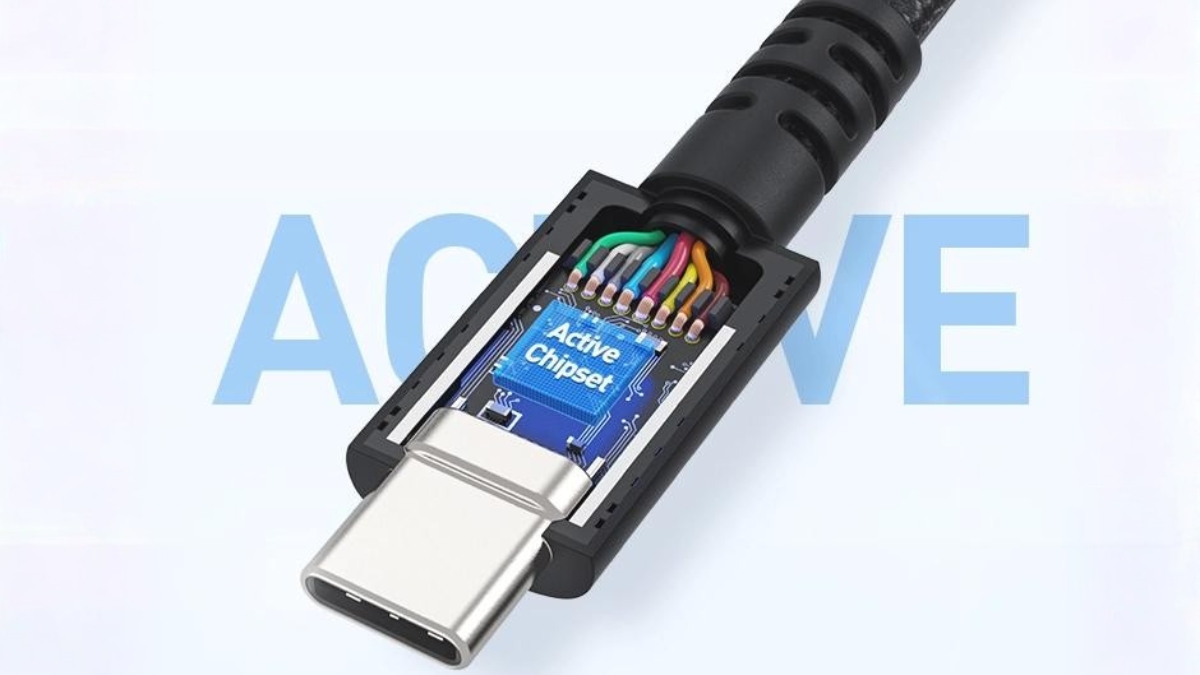 Thunderbolt 4 và Thunderbolt 5 tích hợp chip IC giúp duy trì tín hiệu ổn định khi truyền dữ liệu tốc độ cao