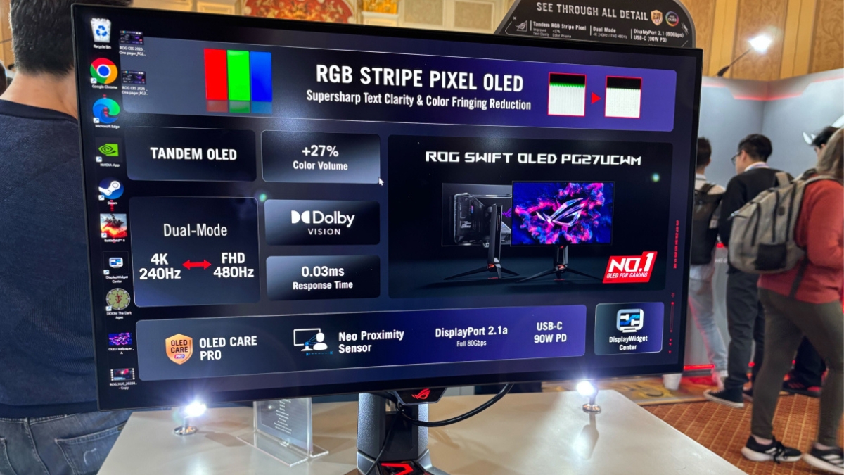 Tổng hợp những sản phẩm độc đáo nhất tại CES 2026 với màn hình Asus ROG Swift OLED PG27UCWM dùng tấm nền LG 240Hz
