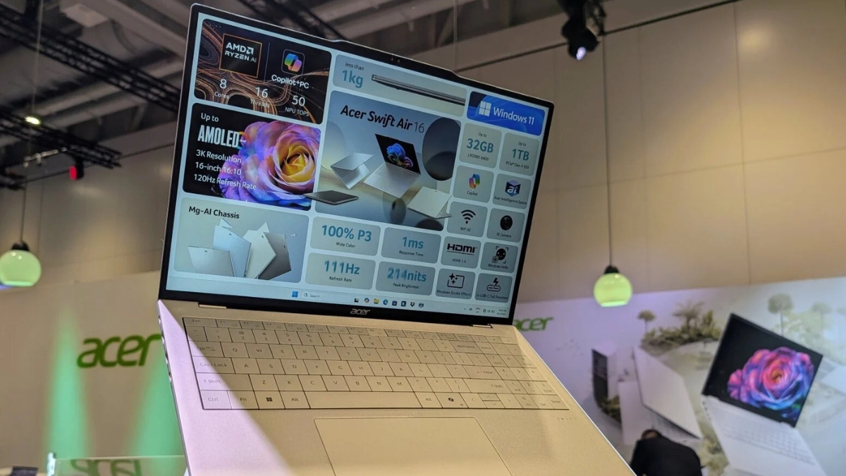 Trên tay Acer Swift Air 16 - màn hình 16 inch IPS độ phân giải 1,920 x 1,200