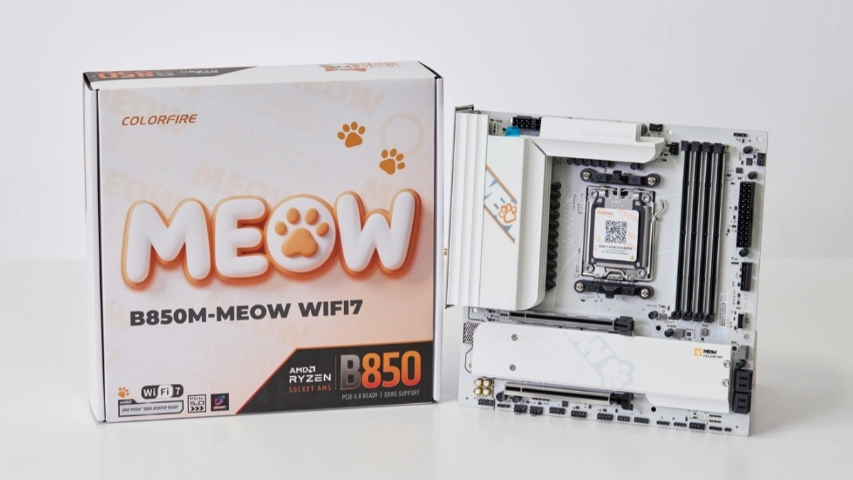 Trên tay COLORFIRE Orange House với mainboard B850M-MEOW WIFI7 V14 tông trắng