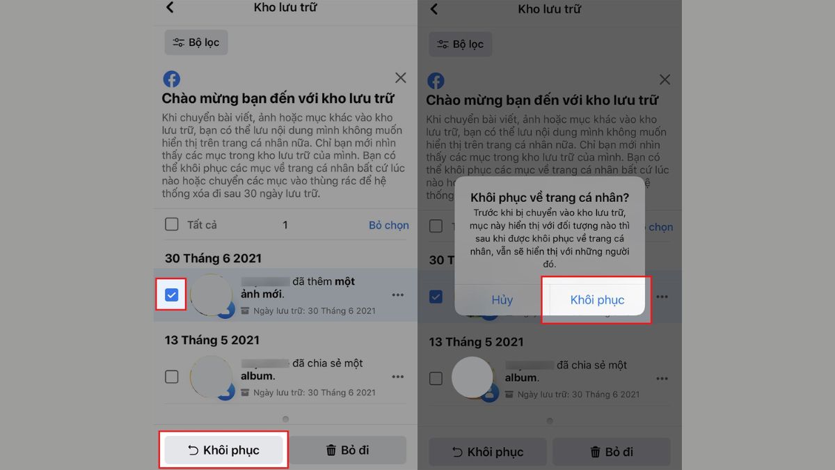 Hướng dẫn khôi phục ảnh đã ẩn trên Facebook bước 3