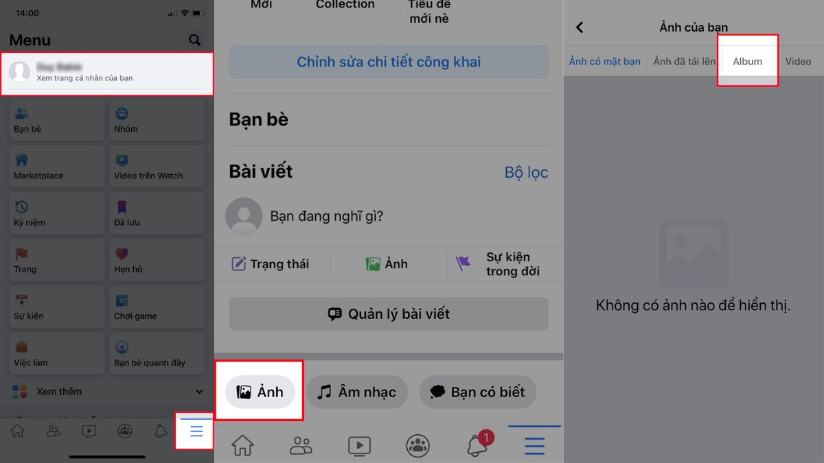 Cách ẩn tất cả ảnh trên Facebook bước 1