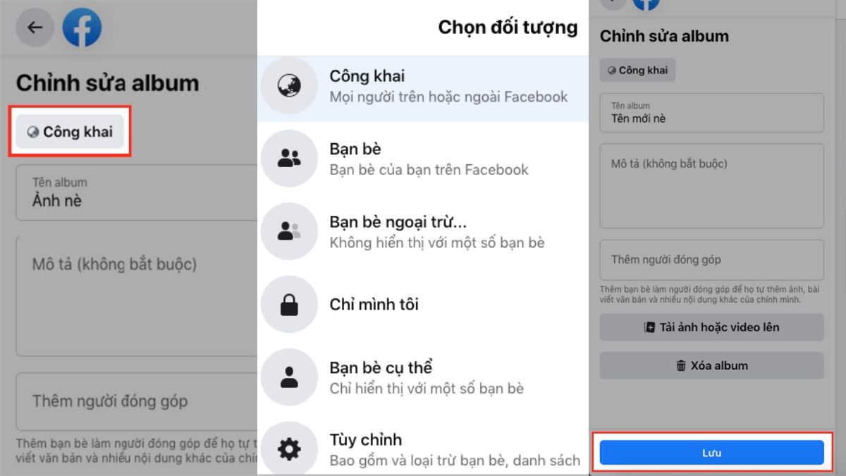 Cách ẩn ảnh hàng loạt trên Facebook bước 4