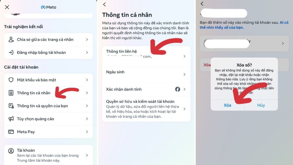 Cách thay đổi số điện thoại trên facebook trên IOS và Android bước 1
