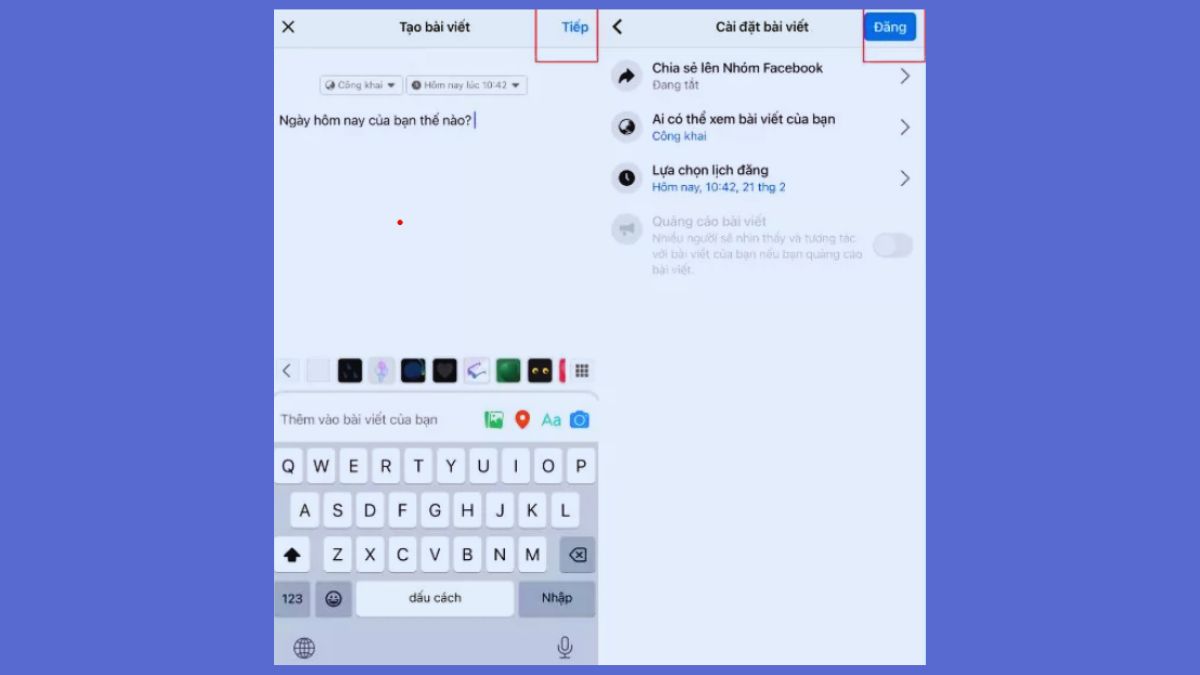 Cách hẹn giờ đăng bài trên Facebook cá nhân bước 3