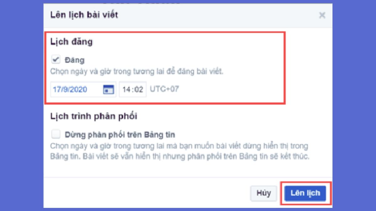 Cách lên lịch đăng bài trên Facebook cá nhân bước 2