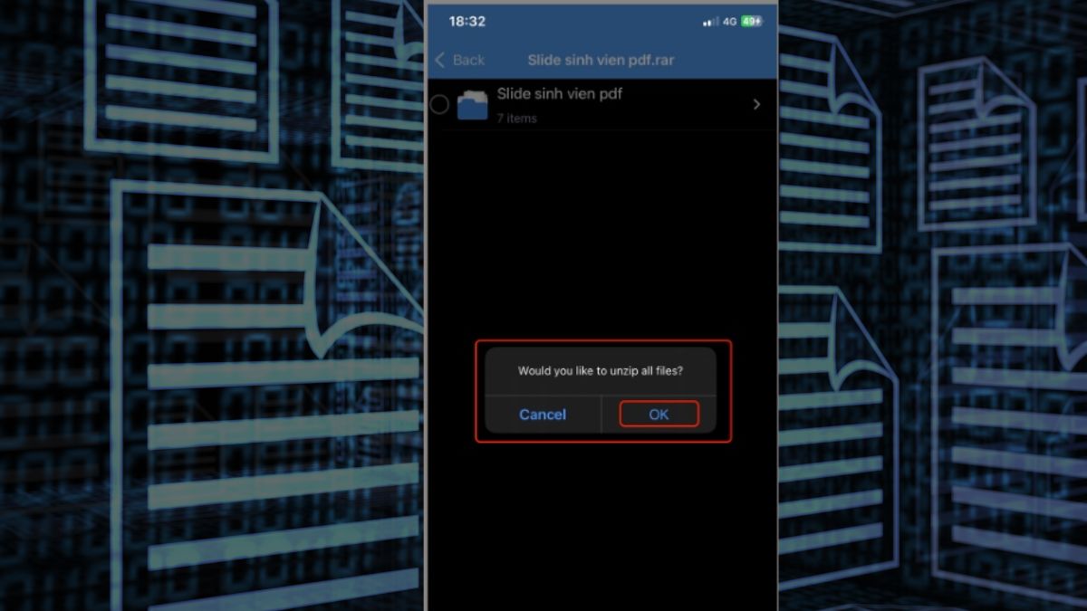 Sử dụng iZip hoặc WinZip để mở file RAR trên iPhone bước 2