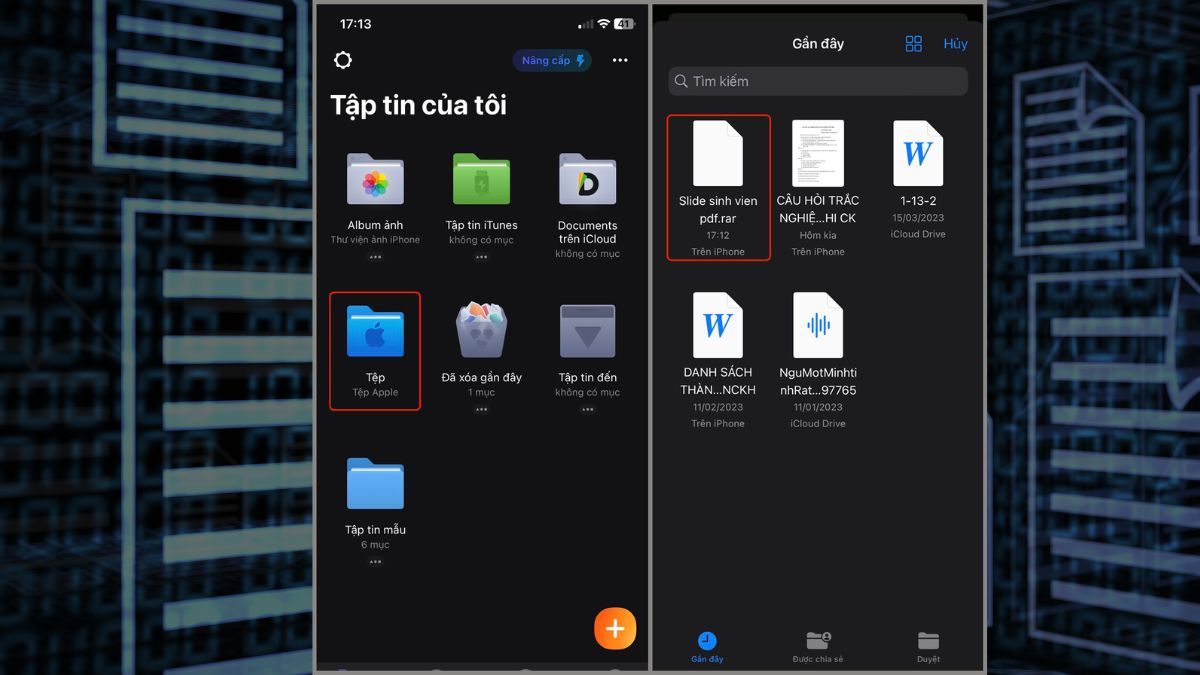 Cách mở file RAR trên iPhone bằng Documents bước 1