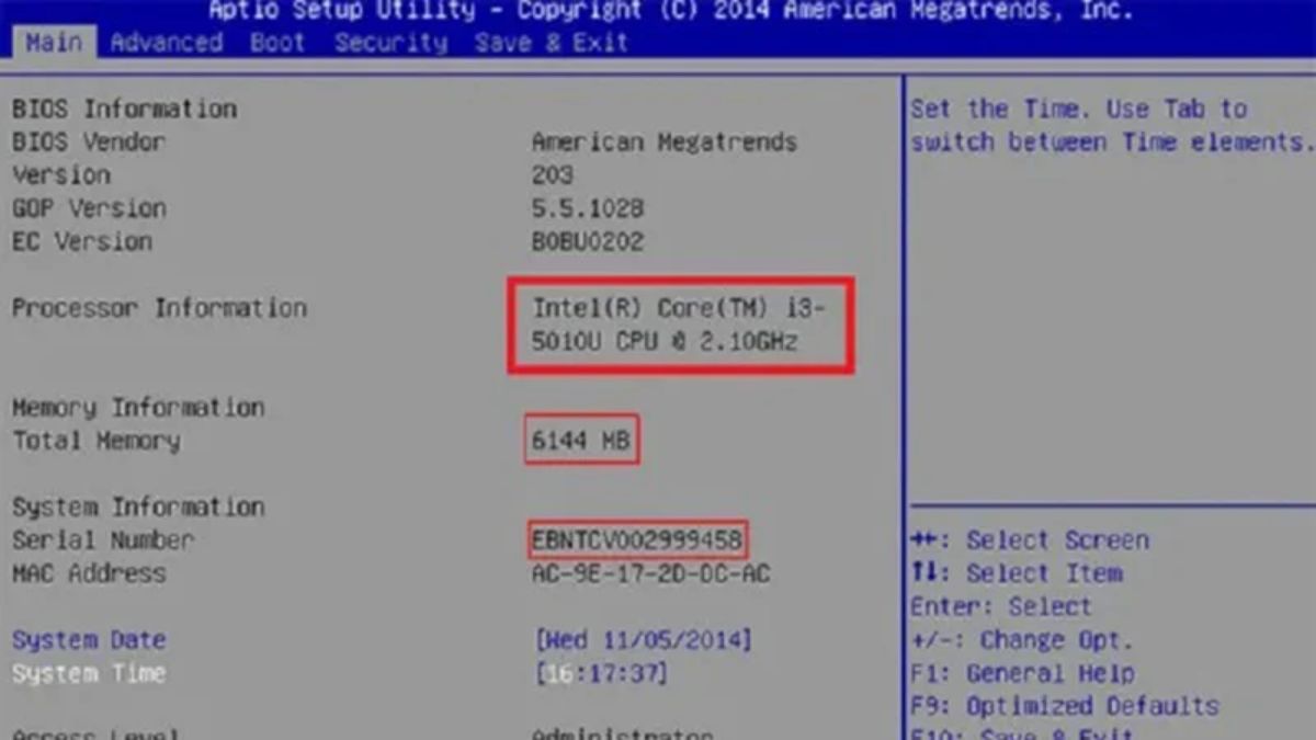 Kiểm tra main máy tính bằng phần mềm BIOS/UEFI bước 2